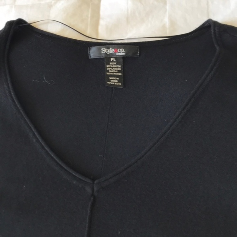 Style & Co Black Ruffle Hem Tunic